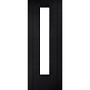 Linear 7 Panel Door - Clear Glass - Black Laminated - Prefinished