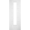 Linear 7 Panel Door - Clear Glass - White Laminated - Prefinished