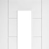 Linear 7 Panel Door - Clear Glass - White Laminated - Prefinished