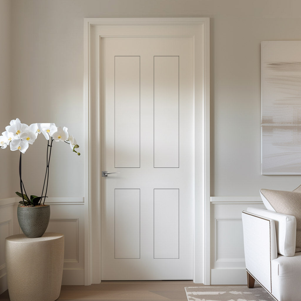 a Deanta Madison White Primed Internal Door 35NM3WHP