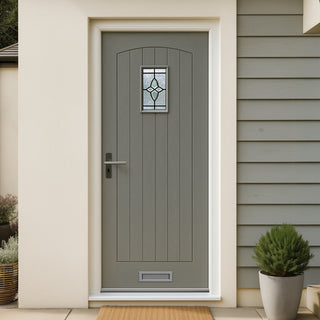 Image: Cottage External Oak Front Door - Bevelled Double Glazed - Colour Options
