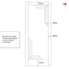 Urban Deco® Solid Wood Internal Door UK Made - Clear Glass - Heather Blue Premium Primed - Bespoke Sizes
