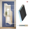Urban Deco® Solid Wood Internal Door UK Made - Clear Glass - Heather Blue Premium Primed - Bespoke Sizes