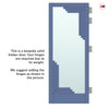 Urban Deco® Solid Wood Internal Door UK Made - Clear Glass - Heather Blue Premium Primed - Bespoke Sizes