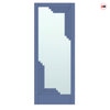 Urban Deco® Solid Wood Internal Door UK Made - Clear Glass - Heather Blue Premium Primed - Bespoke Sizes
