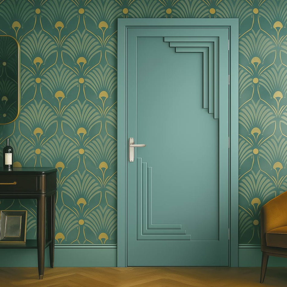Urban Deco® Solid Wood Internal Door UK Made - Sage Sky Premium Primed - Bespoke Sizes