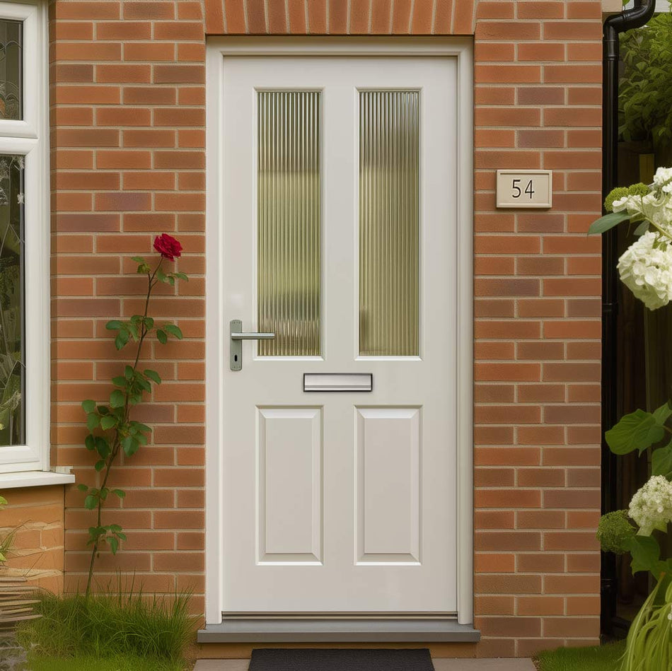 Malton External 2L Hardwood Front Door - Reeded Double Glazing - Colour Options