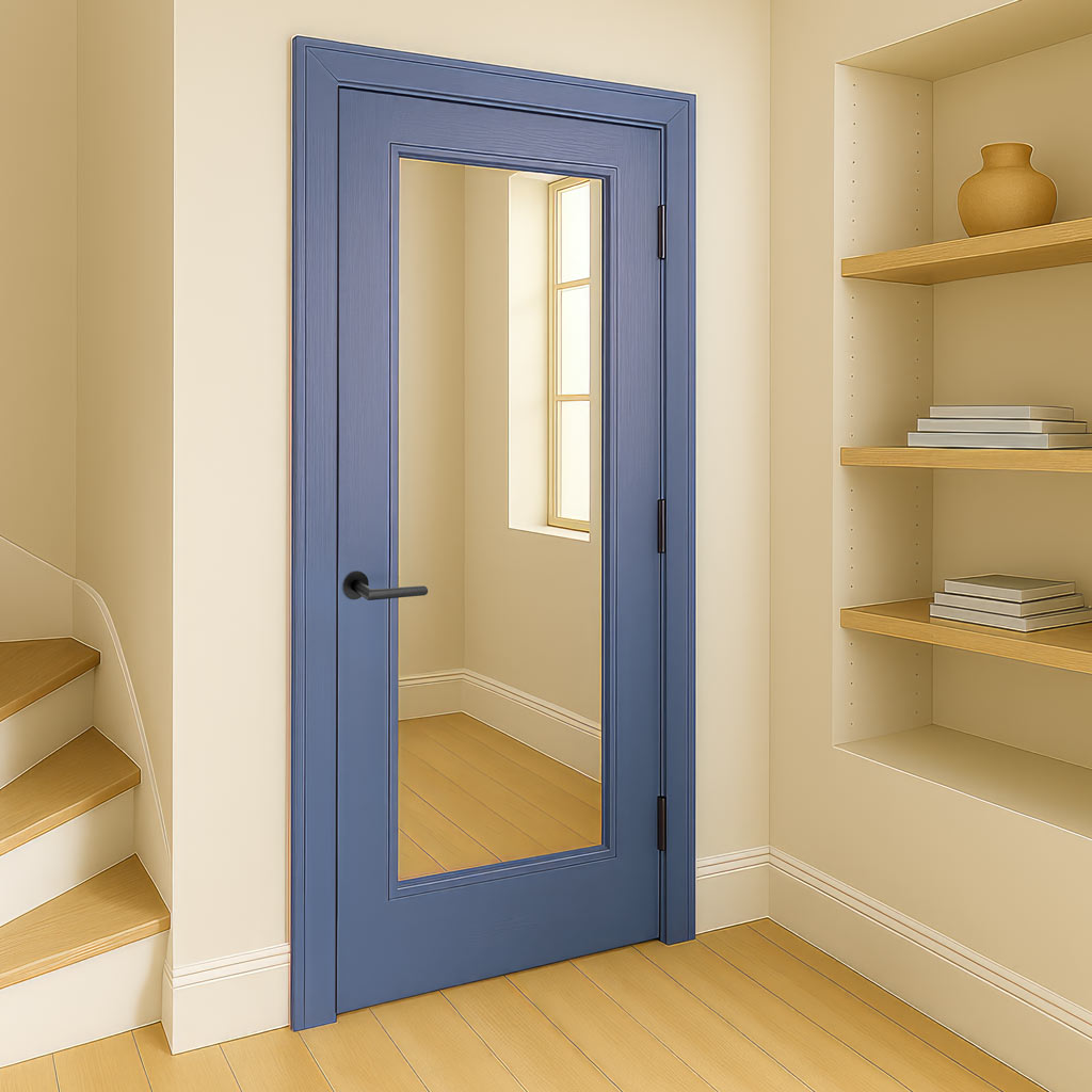 Made to Measure UK Redford 1L Interior Door - Clear Glass - Prefinished - 7 Colour Options