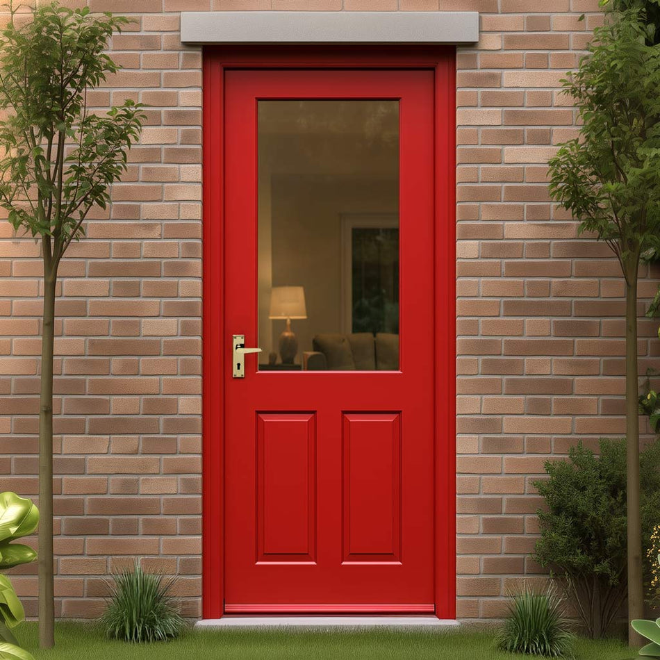 2XG Exterior Hardwood Door Hardwood Front Door - Clear Double Glazing - Colour Options