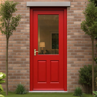 Image: 2XG Exterior Hardwood Door Hardwood Front Door - Clear Double Glazing - Colour Options