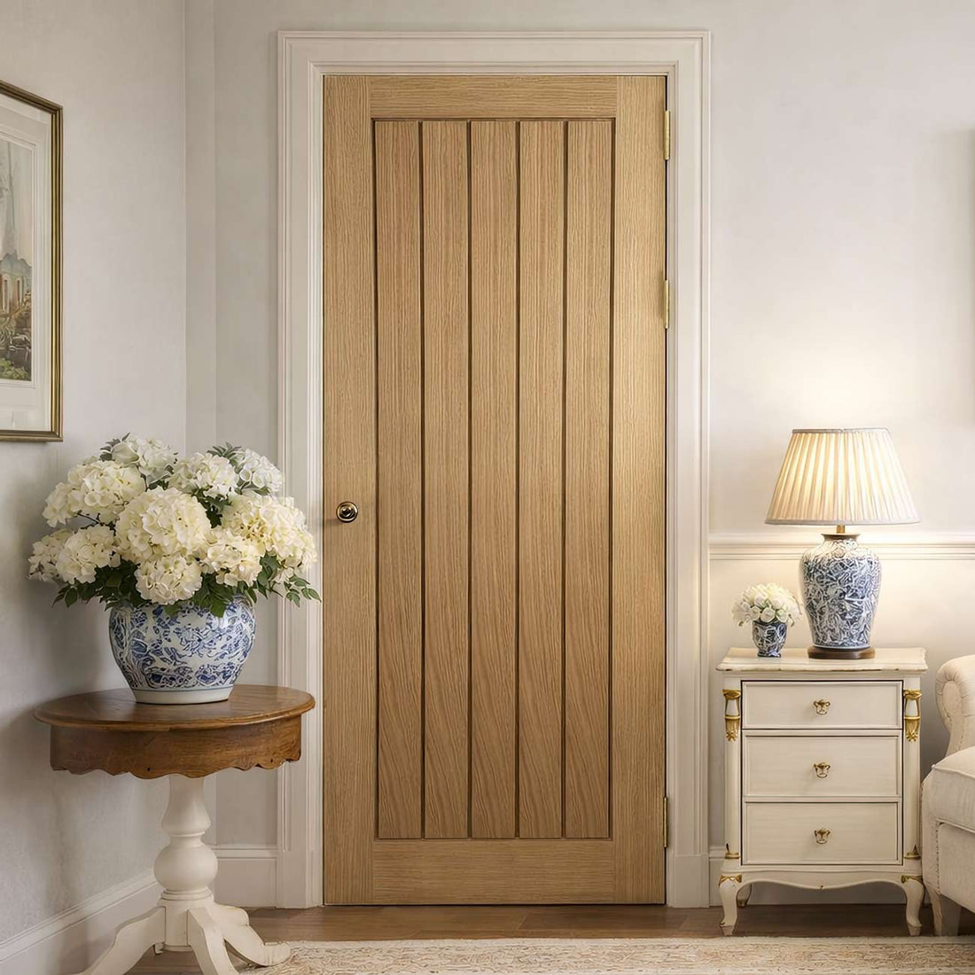 Mexicano Oak Internal Door - Vertical Lining – Direct Doors
