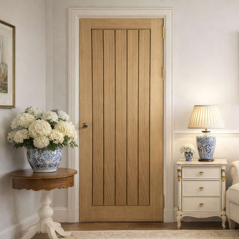 Mexicano Oak Internal Door - Vertical Lining