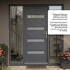 External Door & Frame Set - Balham Hardwood - Frosted Double Glazing - Two Unglazed Side Screens