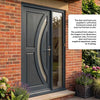 External Door & Frame Set - Harrow Hardwood - Frosted Double Glazing - One Unglazed Side Screen