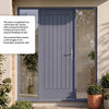 External Door & Frame Set - Norfolk Flush Oak - Two Unglazed Side Screens