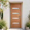 External Door & Frame Set - Balham Hardwood - Frosted Double Glazing