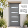 External Door & Frame Set - Balham Hardwood - Frosted Double Glazing