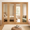 Room Divider - Pattern 10 Oak Clear Glass Unfinished Double Doors with Double Sides