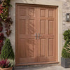 External Double Door & Frame Set - Colonial 6 Panel Meranti