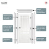 EasiKit Internal Door and Frame Kit - Downham Internal Door - Bevelled Clear Glass - White Primed