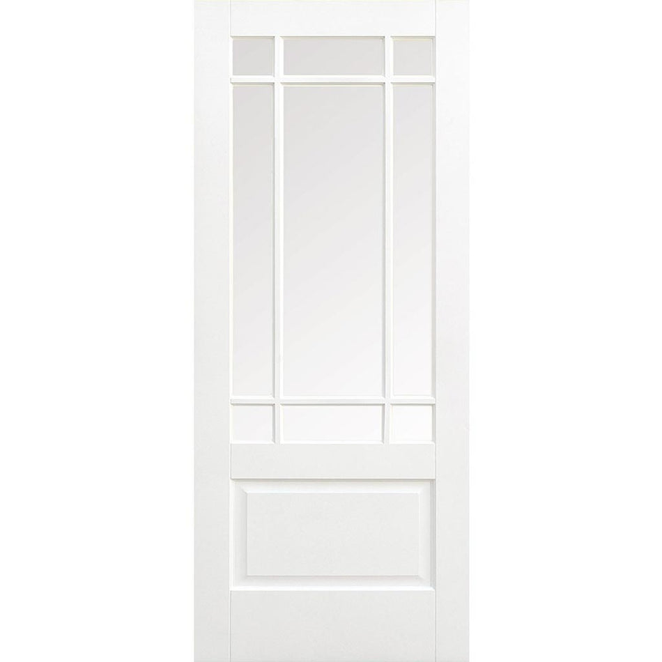 EasiKit Internal Door and Frame Kit - Downham Internal Door - Bevelled Clear Glass - White Primed