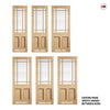 Downham Glazed Oak Internal Door Pair - Clear Glass