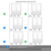 WhiteRoom Divider - Downham Bevelled Clear Glass Primed Door Pair with Full Glass Side