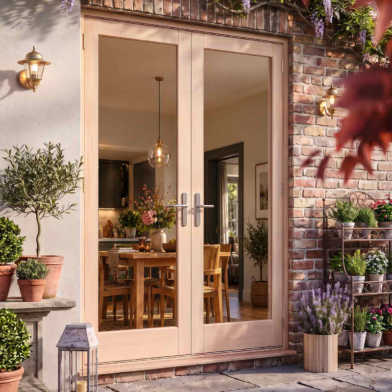 EXTERIOR Hemlock Full Pane Door Pair - Fit Your Own Glass
