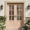 EXTERIOR Hemlock GTP 2 Panel Door Pair - Fit Your Own Glass