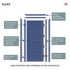 EasiKit Internal Door and Frame Kit - Boston 4 Panel Solid Wood Internal Door - Premium Primed - Colour Options