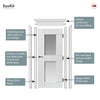 EasiKit Internal Door and Frame Kit - JBK White Shaker Eccentro Primed Internal Door - Clear Glass