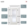 EasiKit Internal Door and Frame Kit - Eindhoven 1 Pane Internal Door - Clear Glass - White Primed