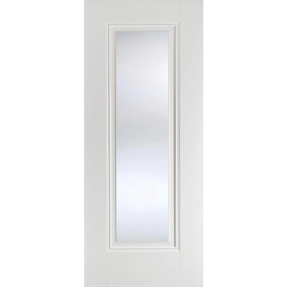 EasiKit Internal Door and Frame Kit - Eindhoven 1 Pane Internal Door - Clear Glass - White Primed