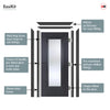 EasiKit Internal Door and Frame Kit - Eindhoven Black Primed Internal Door - Clear Glass