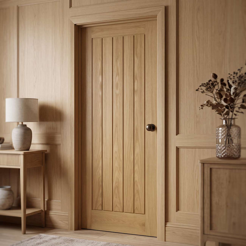 Ely Real American White Oak Veneer Internal Door - Prefinished