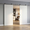 Sirius Tubular Stainless Steel Sliding Track & Ely Double Door - Primed
