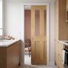 Eton Real American White Oak Veneer Single Evokit Pocket Door - Clear Glass - Unfinished