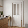 Eton Victorian Shaker Single Evokit Pocket Door - Clear Glass - White Primed