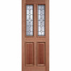 Derby Hardwood Front Door and Frame Set with Fittings - Leaded - Double Glazing