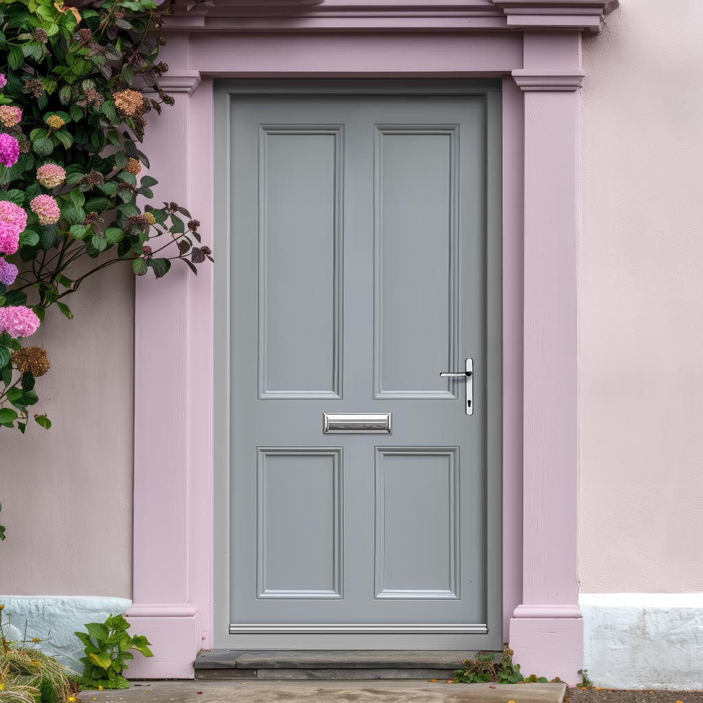 Exterior Colonial 4 Panel Front Door and Frame - Colour Options