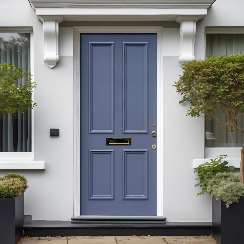 Exterior Colonial Made to Measure 4 Panel Front Door - 45mm Thick - Six Colour Options