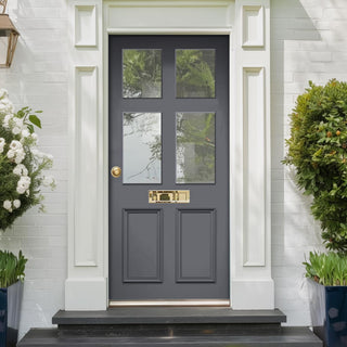 Image: Exterior Colonial Made to Measure Front Door - 45mm Thick - Six Colour Options - Toughened Double Glazing - 4 Pane 2 panel