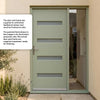 External Door & Frame Set - Balham Hardwood - Frosted Double Glazing - One Unglazed Side Screen