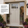 External Door & Frame Set - Chigwell Hardwood - Clear Double Glazing - Two Unglazed Side Screens