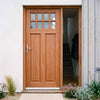 External Door & Frame Set - Chigwell Hardwood - Clear Double Glazing - One Unglazed Side Screen