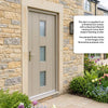 External Door & Frame Set - Copenhagen Oak - Frosted Double Glazing