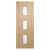 External Door & Frame Set - Copenhagen Oak - Frosted Double Glazing