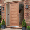 External Door & Frame Set - Hayes Flush Hardwood - Two Unglazed Side Screens