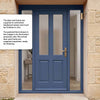 External Door & Frame Set - Malton Hardwood - Frosted Double Glazing - Two Unglazed Side Screens