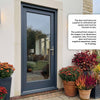 External Door & Frame Set - Shaker 1L Oak - Clear Double Glazing